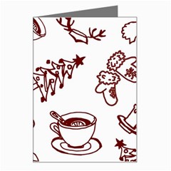 Red And White Christmas Breakfast  Greeting Card