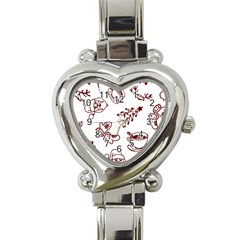 Red And White Christmas Breakfast  Heart Italian Charm Watch by ConteMonfrey