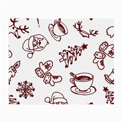 Red And White Christmas Breakfast  Small Glasses Cloth