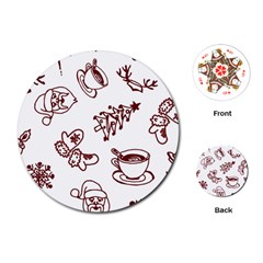 Red And White Christmas Breakfast  Playing Cards Single Design (Round)