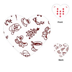 Red And White Christmas Breakfast  Playing Cards Single Design (Heart)