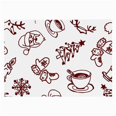 Red And White Christmas Breakfast  Large Glasses Cloth