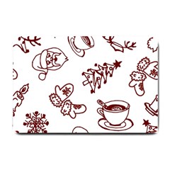 Red And White Christmas Breakfast  Small Doormat