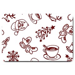 Red And White Christmas Breakfast  Large Doormat