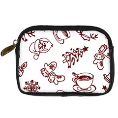 Red And White Christmas Breakfast  Digital Camera Leather Case