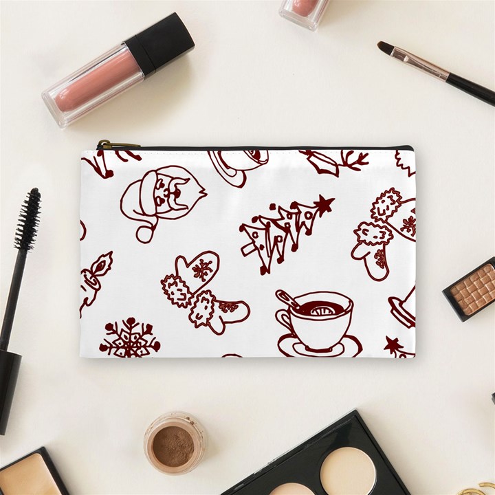 Red And White Christmas Breakfast  Cosmetic Bag (Medium)