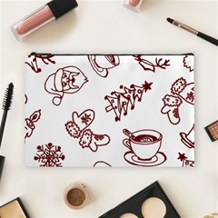 Red And White Christmas Breakfast  Cosmetic Bag (Large)