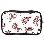 Red And White Christmas Breakfast  Toiletries Bag (Two Sides) Front