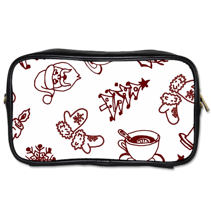 Red And White Christmas Breakfast  Toiletries Bag (Two Sides)