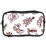 Red And White Christmas Breakfast  Toiletries Bag (Two Sides) Back