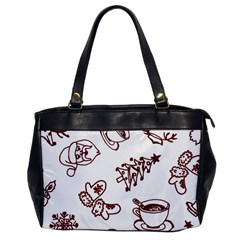 Red And White Christmas Breakfast  Oversize Office Handbag