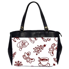 Red And White Christmas Breakfast  Oversize Office Handbag (2 Sides)