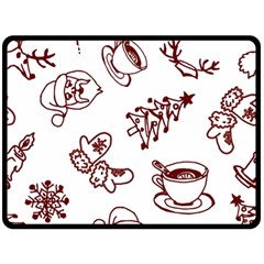 Red And White Christmas Breakfast  Fleece Blanket (Large)