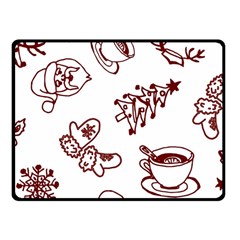 Red And White Christmas Breakfast  Fleece Blanket (Small)