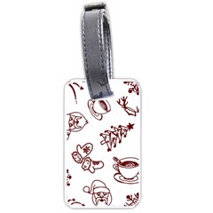 Red And White Christmas Breakfast  Luggage Tag (one Side) by ConteMonfrey