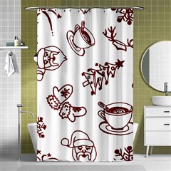 Red And White Christmas Breakfast  Shower Curtain 48  x 72  (Small) 