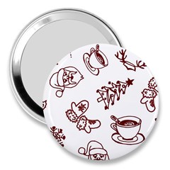 Red And White Christmas Breakfast  3  Handbag Mirrors by ConteMonfrey