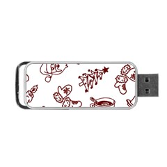 Red And White Christmas Breakfast  Portable USB Flash (One Side)