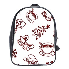 Red And White Christmas Breakfast  School Bag (xl) by ConteMonfrey