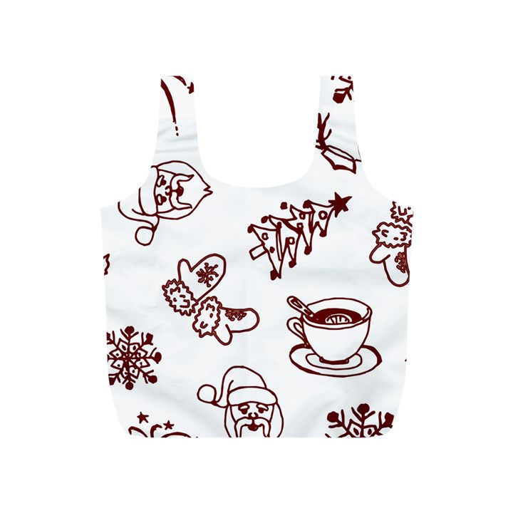 Red And White Christmas Breakfast  Full Print Recycle Bag (S)