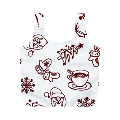 Red And White Christmas Breakfast  Full Print Recycle Bag (M)