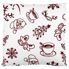 Red And White Christmas Breakfast  Standard Premium Plush Fleece Cushion Case (One Side)