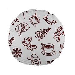 Red And White Christmas Breakfast  Standard 15  Premium Flano Round Cushions