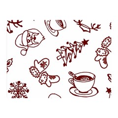 Red And White Christmas Breakfast  Two Sides Premium Plush Fleece Blanket (Mini)