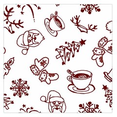 Red And White Christmas Breakfast  Square Satin Scarf (36  x 36 )