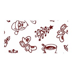 Red And White Christmas Breakfast  Satin Wrap 35  x 70 