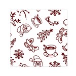 Red And White Christmas Breakfast  Square Satin Scarf (30  x 30 ) Front