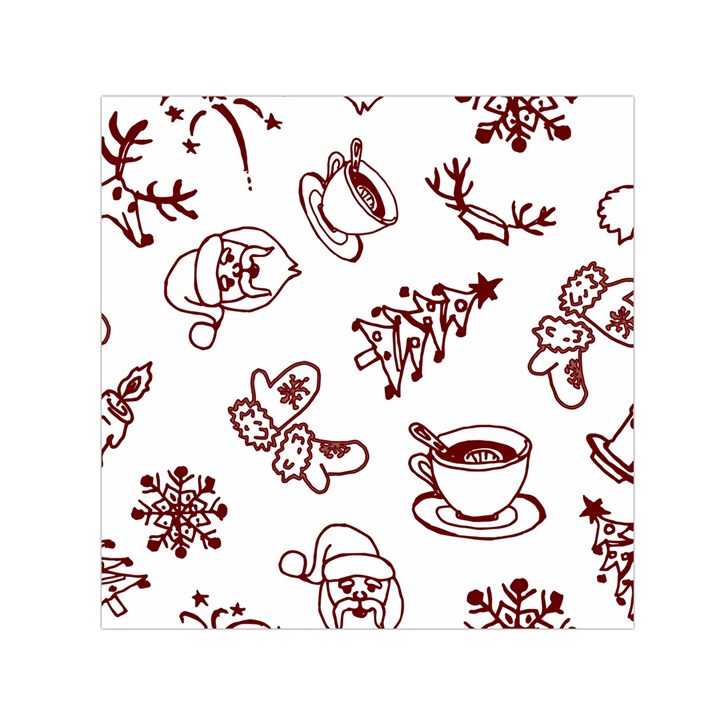 Red And White Christmas Breakfast  Square Satin Scarf (30  x 30 )