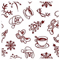 Red And White Christmas Breakfast  Wooden Puzzle Square by ConteMonfrey