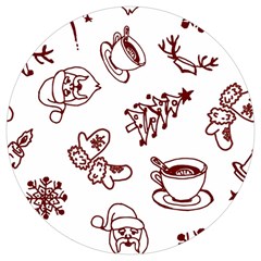 Red And White Christmas Breakfast  Round Trivet