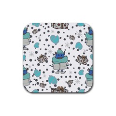 Little Cow Christmas  Rubber Coaster (square) by ConteMonfrey