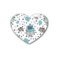 Little Cow Christmas  Rubber Heart Coaster (4 Pack) by ConteMonfrey