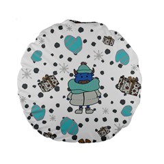 Little Cow Christmas  Standard 15  Premium Round Cushions by ConteMonfrey