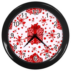 Cute Gift Boxes Wall Clock (black) by ConteMonfrey