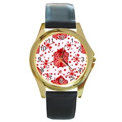 Cute Gift Boxes Round Gold Metal Watch by ConteMonfrey