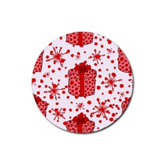 Cute Gift Boxes Rubber Round Coaster (4 Pack) by ConteMonfrey