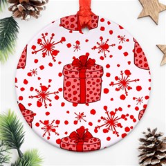 Cute Gift Boxes Round Ornament (two Sides) by ConteMonfrey