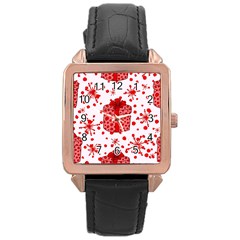 Cute Gift Boxes Rose Gold Leather Watch  by ConteMonfrey