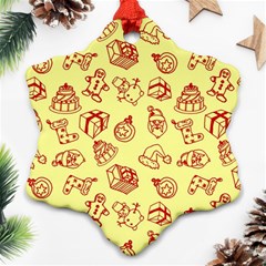 Bw Christmas Icons   Snowflake Ornament (two Sides) by ConteMonfrey