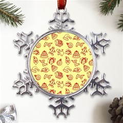 Bw Christmas Icons   Metal Large Snowflake Ornament by ConteMonfrey