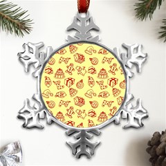 Bw Christmas Icons   Metal Small Snowflake Ornament by ConteMonfrey