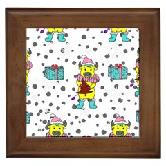 Little Bull Wishes You A Merry Christmas  Framed Tile