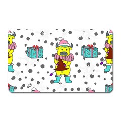 Little Bull Wishes You A Merry Christmas  Magnet (Rectangular)