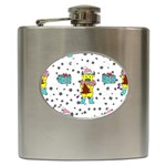 Little Bull Wishes You A Merry Christmas  Hip Flask (6 oz) Front