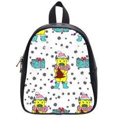 Little Bull Wishes You A Merry Christmas  School Bag (Small)