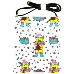 Little Bull Wishes You A Merry Christmas  Shoulder Sling Bag by ConteMonfrey